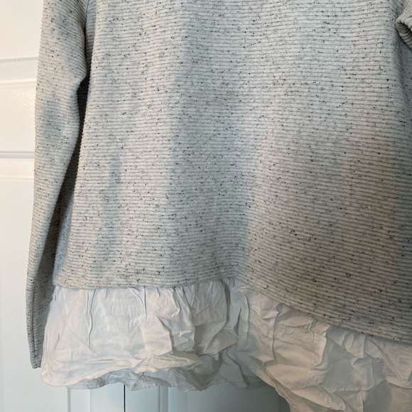 Loft Grey Ruffle Trim Sweater - Picture 5 of 7